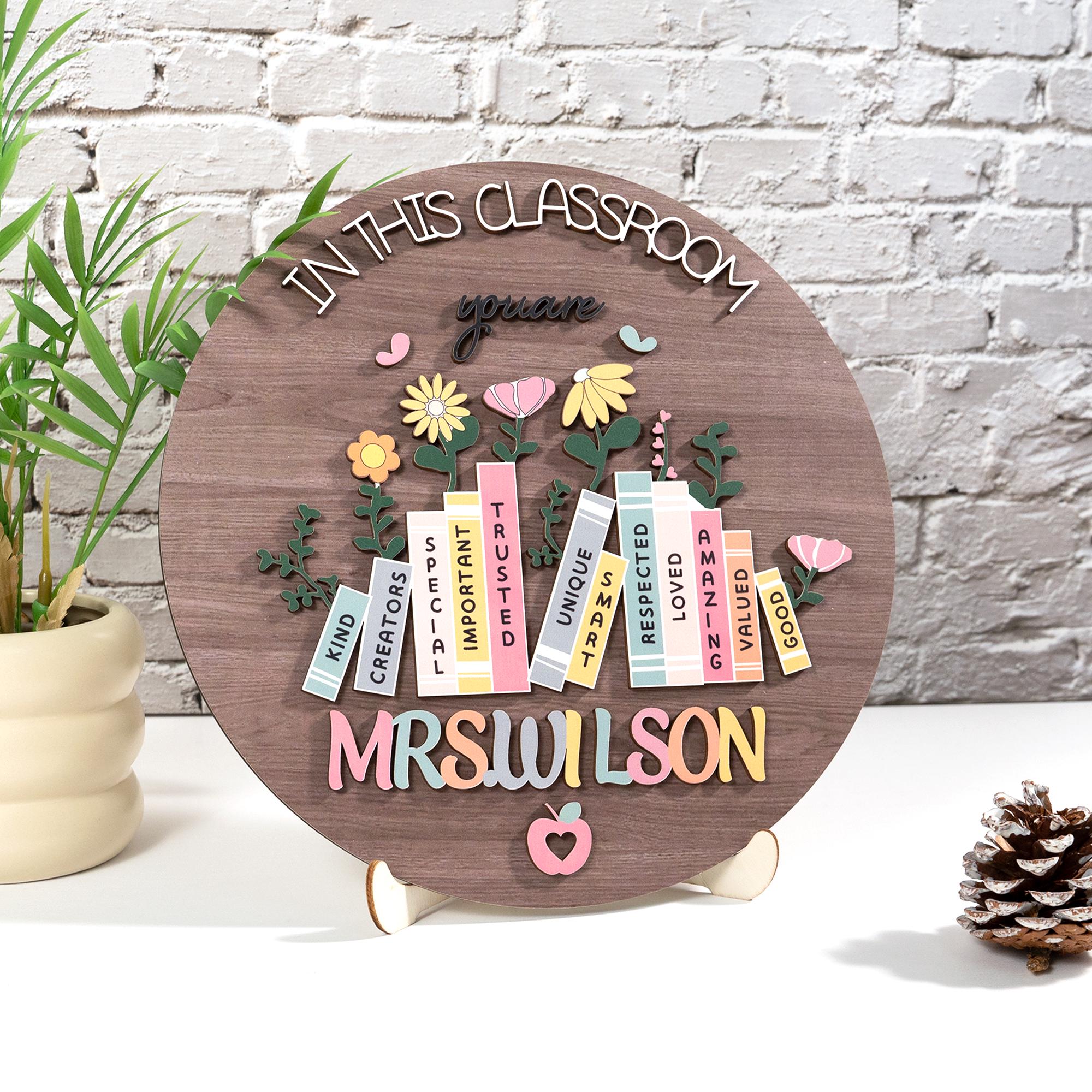 Personalized Teacher Door Sign, Teacher Gifts, Classroom Door Hanger, Welcome Teacher Sign, Teacher Appreciation Sign, Back To School Gift