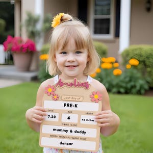 Custom Back To School Sign, Kindergarten 1st Day of School Sign, Interchangeable First And Last Day, First And Last Day Of School Sign
