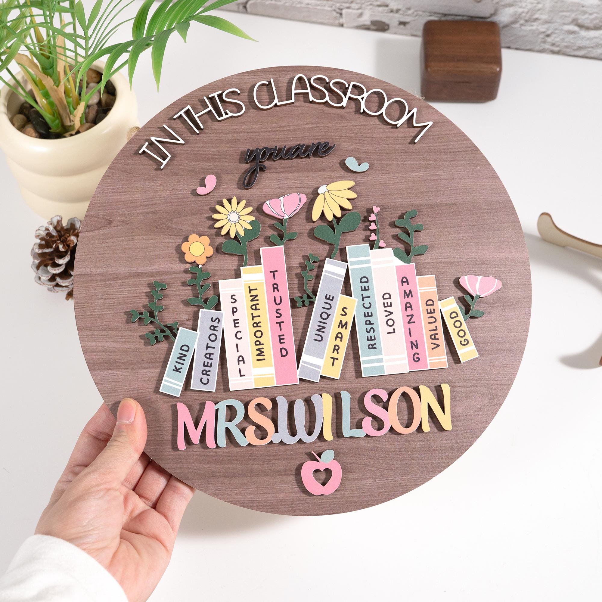 Personalized Teacher Door Sign, Teacher Gifts, Classroom Door Hanger, Welcome Teacher Sign, Teacher Appreciation Sign, Back To School Gift