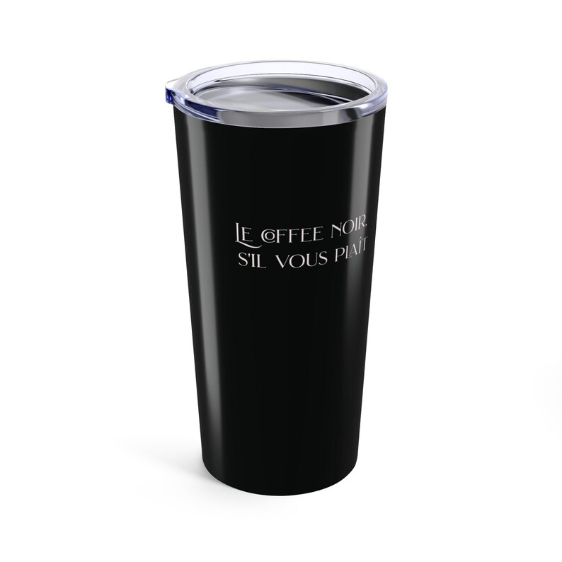 Le Chat Noir Black Coffee 20oz Tumbler, Elegant Drinkware Unique Gift, Home Barware, Travel Cup, French Coffee Lover's Francophile Art Lover image 2