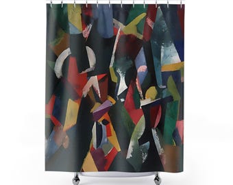 Abstrakte Kunst Duschvorhang: Buntes, modernes Wohndekor