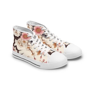 Cherry blossom High Top Sneakers for Stylish Women, Trendy Footwear, Perfect for Spring, Casual Weekend Wear, Unique Gift Idea
