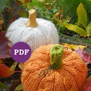 PATTERN-PDF. A Knit Cable-Stitch Pumpkin Pattern. A Sweater-Like Pumpkin. No Felting Required.