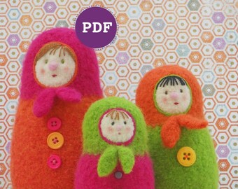 PDF-PATTERN. A Knit & Felt Wool Maytroyska Dolls Downloadable PDF Pattern