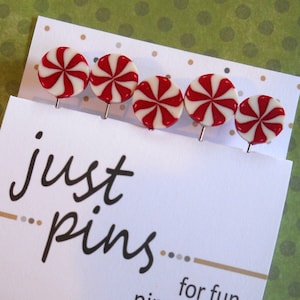 PEPPERMINT CANDY. Stick Pins Perfect for Decorating Ornaments & Pin Cushions.