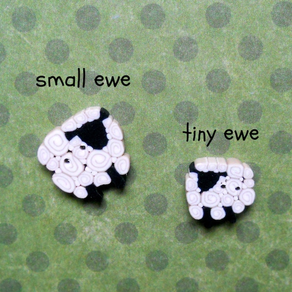 SMALL EWE BUTTONS, Just Another Button Company, clay sheep buttons, pincushion decor, white ewe buttons, quilting buttons, quilting gifts