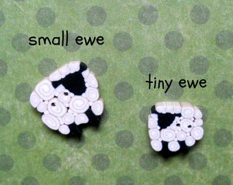 SMALL EWE BUTTONS, Just Another Button Company, clay sheep buttons, pincushion decor, white ewe buttons, quilting buttons, quilting gifts