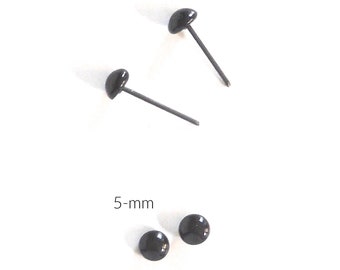 3-mm or 4-mm or 5-mm GLASS EYES on wire pins for Amigurumi sculpture, needle felting animals, teddy bear eyes. One set of 5 pairs of eyes.