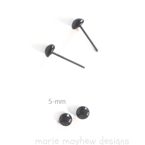 3-mm or 4-mm or 5-mm GLASS EYES on wire pins for Amigurumi sculpture, needle felting animals, teddy bear eyes. One set of 5 pairs of eyes.