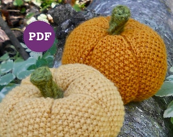 NEW! PATTERN-PDF. A Knit Seed-Stitch Pattern. Knit Pumpkin. No Felting Required.