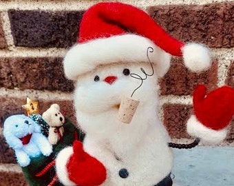 SANTA SNOWMAN K I T. Snowman Santa Materials Kit. Whimsical Woollies, 20 projects to Knit and Felt. Marie Mayhew