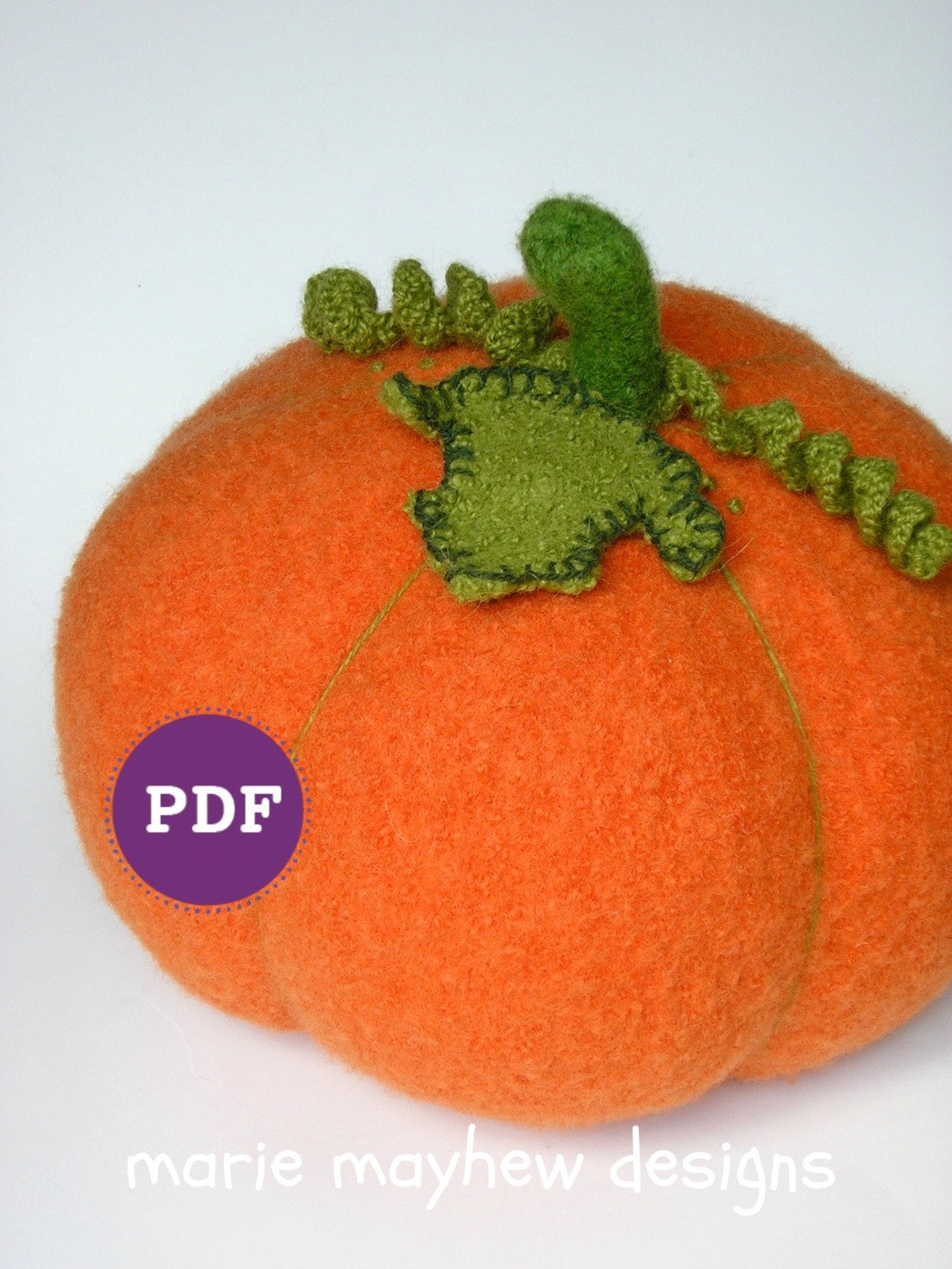 PDF-PATTERN. A Knit & Felt Wool Pumpkin Downloadable PDF Pattern - Etsy