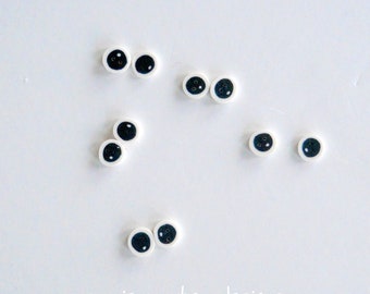 DOLL EYE BUTTONS. Teddy Bear eye buttons, Just Another Button Company, 1 pair of Small Clay doll eye buttons, Raggedy Ann & Andy eyes