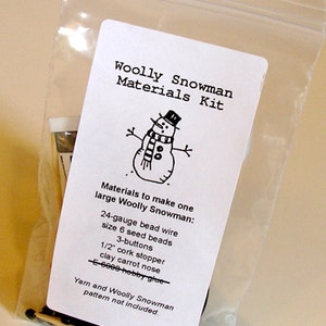 KIT MUÑECO DE NIEVE. Kit de materiales para hacer muñecos de nieve de lana.