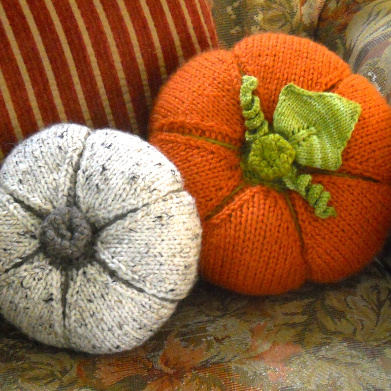 PUMPKIN PILLOW Pattern-PDF. Knit 12-inch Wide Decorative Pumpkin Pillow Pattern. No Felting Required. image 7