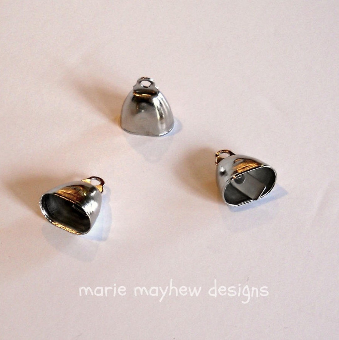 MINI COW BELLS, Small Silver or Gold Metal Cow Bells, Round Bells, Cow