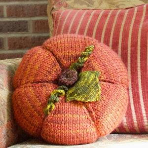 PUMPKIN PILLOW Pattern-PDF. Knit 12-inch Wide Decorative Pumpkin Pillow Pattern. No Felting Required. image 3