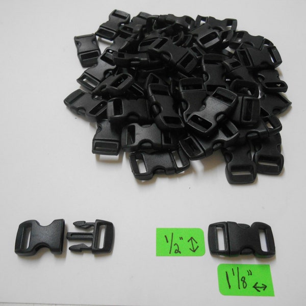 Lot of (10) or Each~Black Plastic Parachute Clips~1 1/8" length x 1/2" wide