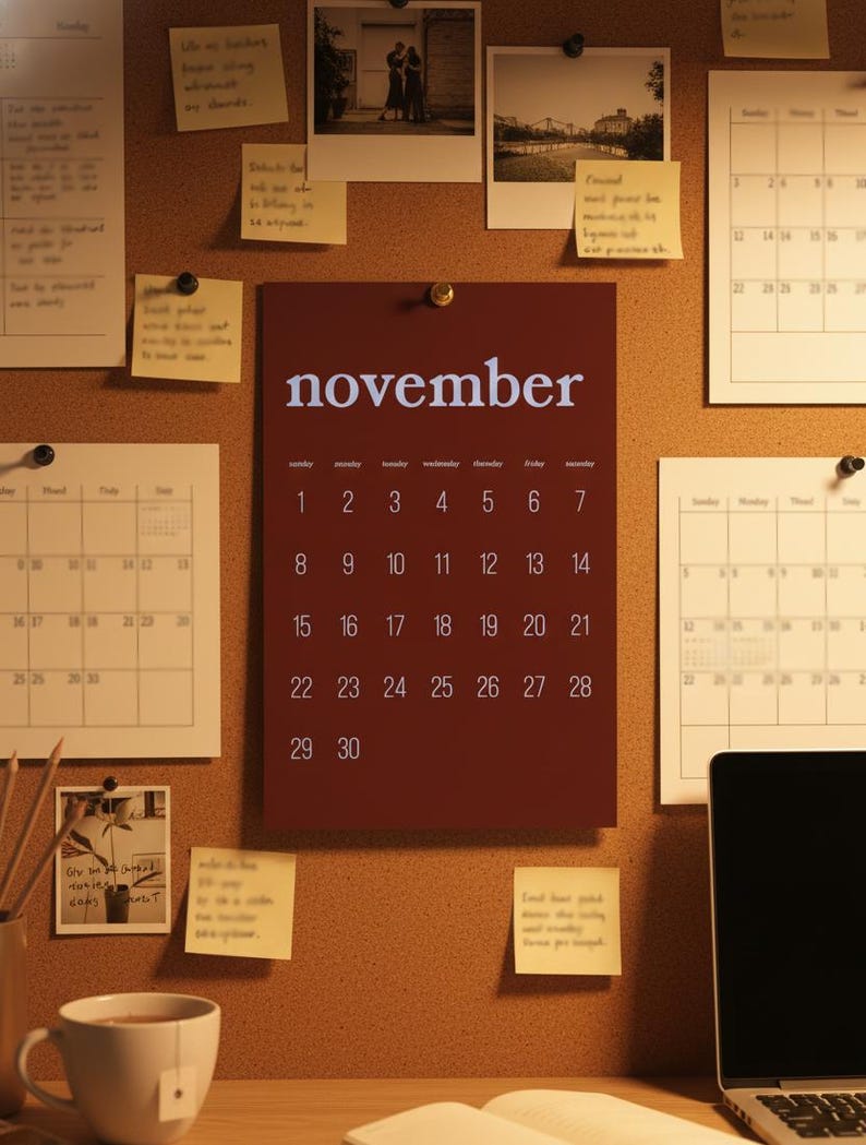 11x17 Printable Calendar - Trendy Color Combos | Wall Art Calendar ...