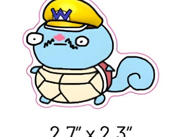 Funny Squirtle Warrio Matte Vinyl Sticker