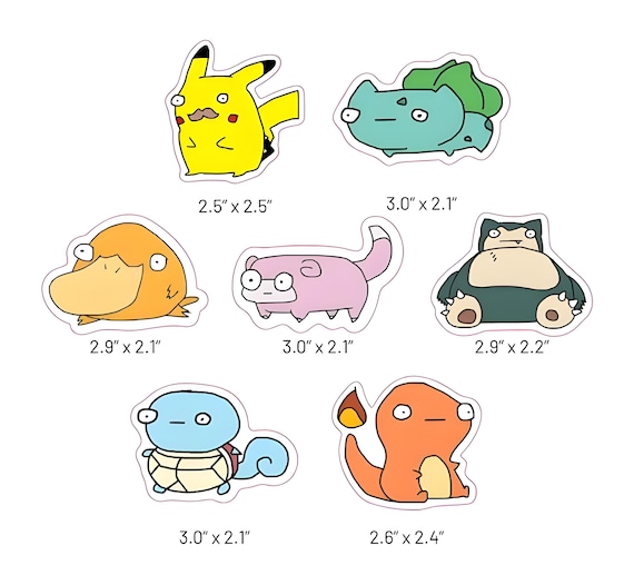 Derp Funny Matte Vinyl Stickers| (Gen 1) Pokémon Stickers