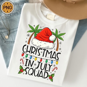 Christmas In July Squad Png, Gift For Xmas In July, Christmas In Summer, Beach Party, Cruise, Birthday Christmas In July , Santa Summer Png