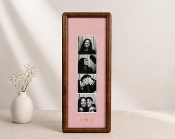 Couple Photo Strip Frame, Velvet Gold Foil Print, Photo Booth Picture Frame, Anniversary Gift for Boyfriend Girlfriend, Wedding Keepsake