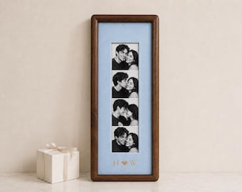 Couple Photo Strip Frame, Velvet Gold Foil Print, Photo Booth Picture Frame, Anniversary Gift for Boyfriend Girlfriend, Wedding Keepsake