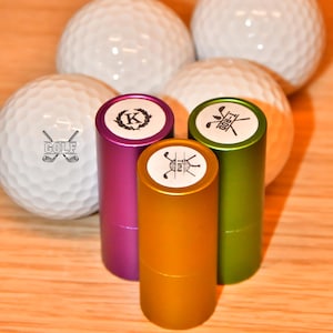 Aangepaste golfbalstempelset van professionele kwaliteit - gepersonaliseerde stempel met inktcartridge en geschenkverpakking | Perfect golfaccessoire voor heren