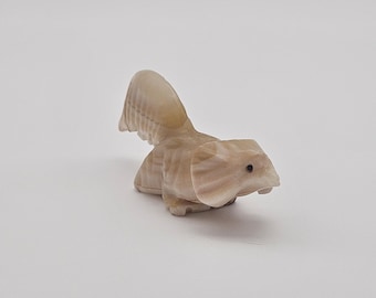 Hand-Carved Banded Onyx Anteater Figurine – Natural Stone Sculpture