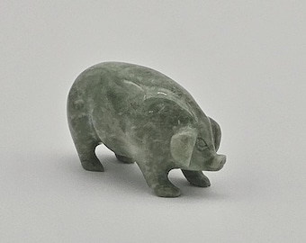 Hand-Carved Jade Pig Figurine