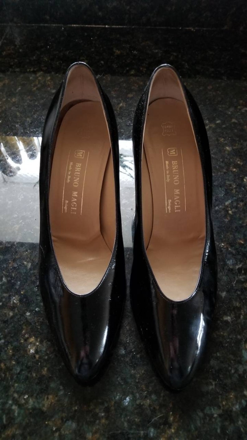 80s Vintage Bruno Magli black patent leather pointed toe | Etsy