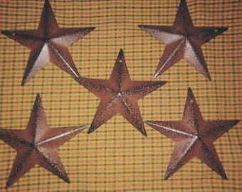 5 Primitive 3.5 inch  Rusty Barn Stars Craft Supplies