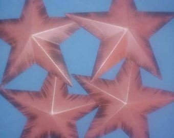 4 (4.5")Burgundy Distressed Barn Stars Craft Supplies