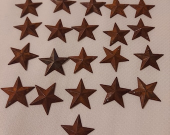 25 (1.5") Rustic Metal Barn Stars - Rusty Supplies-Craft Supplies