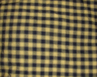 Black/Gold Homespun Fabric - 1 yard- Rustic/Primitive