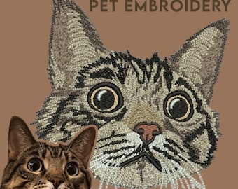 Custom Cat Embroidery Design Files, Custom Dog Embroidery Design Files, Custom Pet Portrait Embroidery Design, Pet Memorial Gift, Embroidery