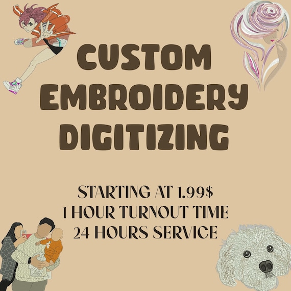 Custom Embroidery, Logo Digitizing, Custom Anime Embroidery, Embroidery Digitizing Service, Image Digitizing Embroidery, Custom Digitize