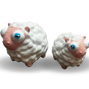 Sheep Figurine (tan & white)