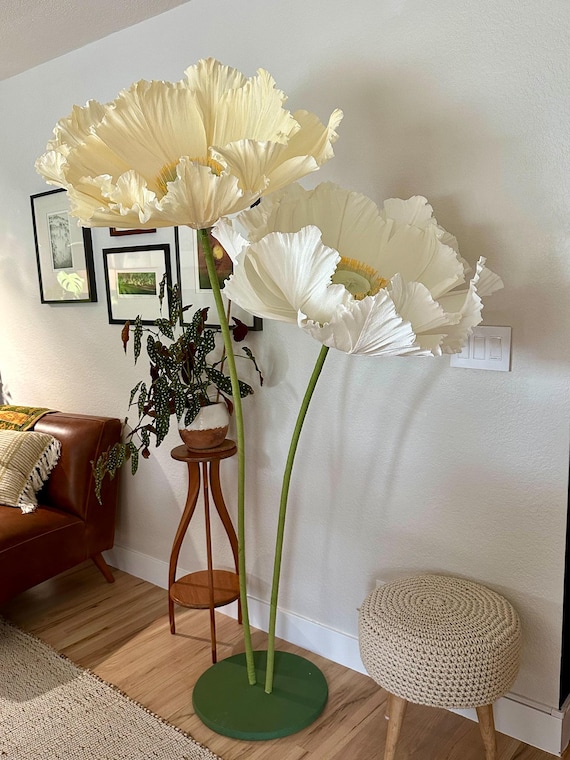 Giant Crepe Paper Poppy Set: Freestanding Floral Display - Etsy