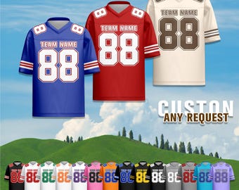 Custom Football Jersey Team Name Number Personalized Football Shirt Game-Day Apparel For American Football Fans Jerseys For Men Women Youth