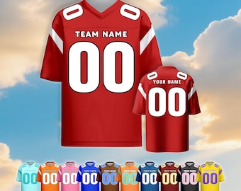 Custom football jersey Personalize name number jersey sportswear American football uniform perfect for any team gift for women men youth