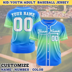 Personalized baseball uniform custom team uniform team name number team matching T-shirt gradient jerseys for family birthday party wedding