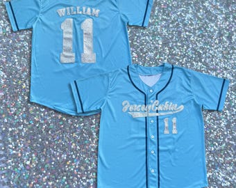 Custom Sequined Baseball Jersey Personalized Embroidered Name Number Wedding Family Jerseys Cheerleading Uniform For Men Women Kids Fan