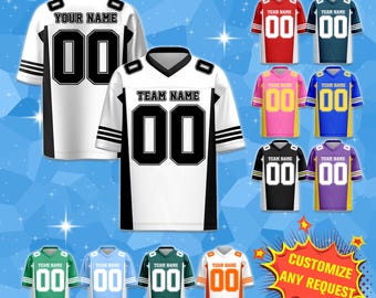Personalized Football Jersey Customize Your Name Family Uniform, Game Day Jerseys Cheerleading Perfect for Team Uniforms & Fans