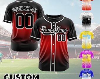 Custom baseball uniform personalized jersey custom name and number game day jerseys baseball button down tops gift for baseball fans