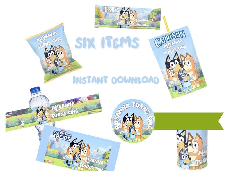 Blue Dog BLUEY Custom Party Favors - Etsy