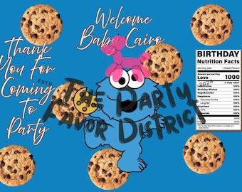 Custom Cookie Monster BABY Shower Part Favors