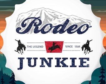 Rodeo Junkie Bottle Opener | Western Cowboy Rodeo Graphic Magnet