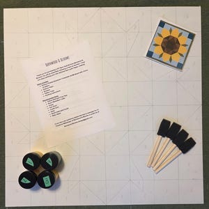 DIY Barn Quilt Kit | Pre-Drawn Pattern on ACM Board | Outdoor Paint Included | 12x12 or 24x24 | Farmhouse Wall Art | Beginner Friendly Craft